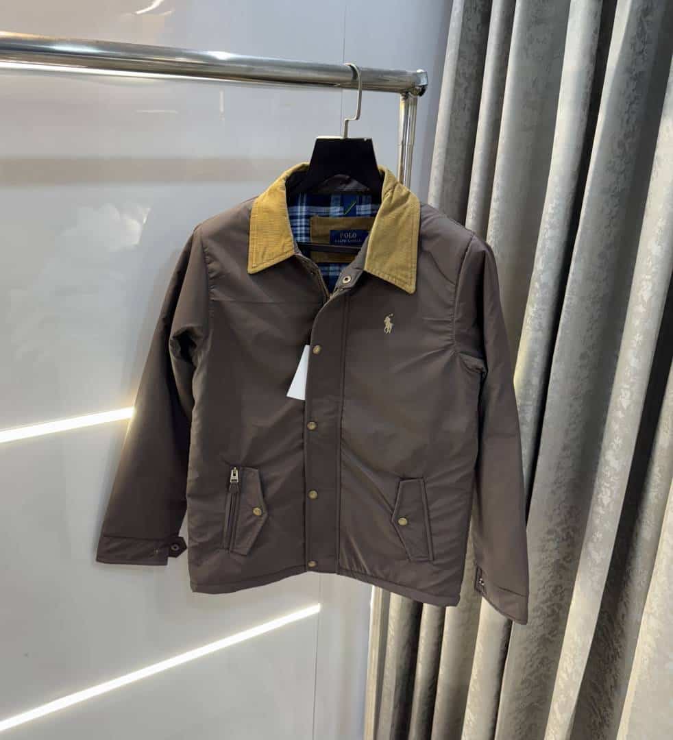 Ralp h Lauren Brown Imported Classic Bomber Jacket