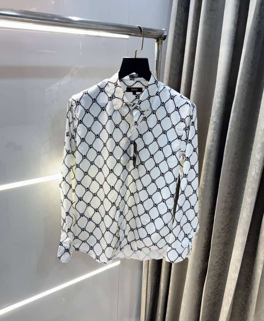 Hugo Boss White Monogr...4M Logo Premium Shirt