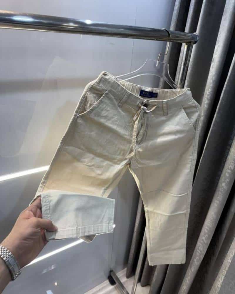 Ralp Lauren Cream Premium Cotton Linen TrackPant