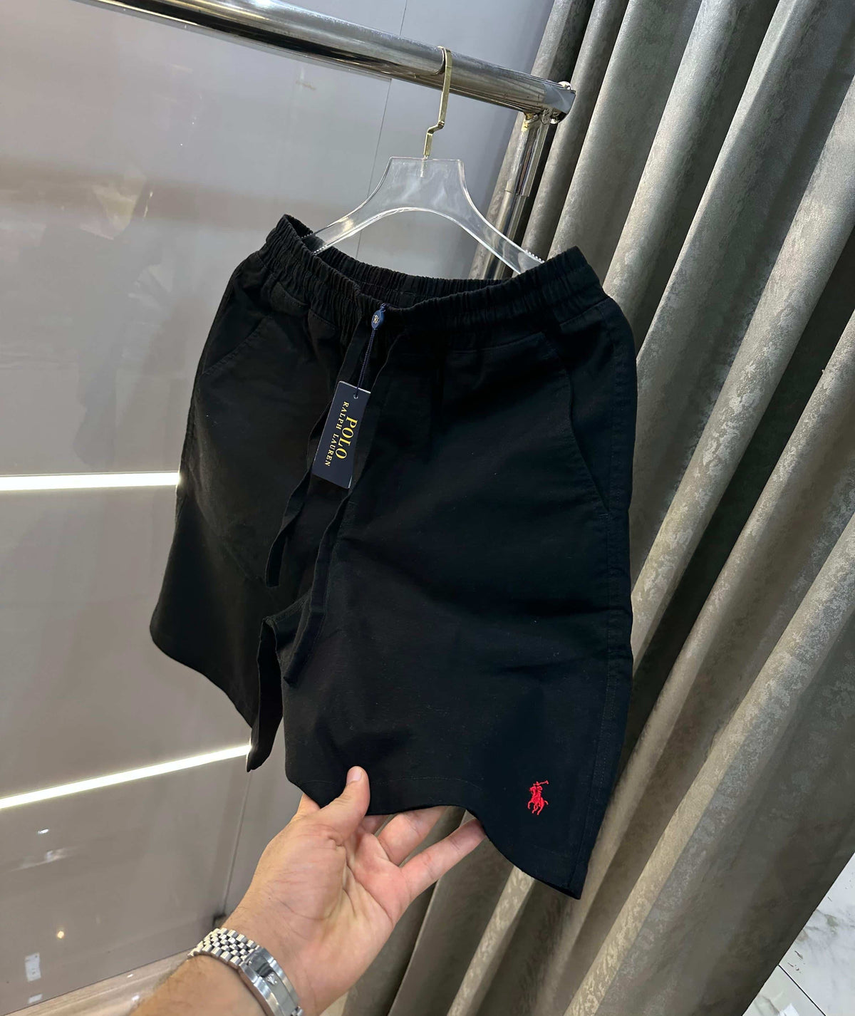 Ralph Lauren Black Embroidery Logo Premium Shorts