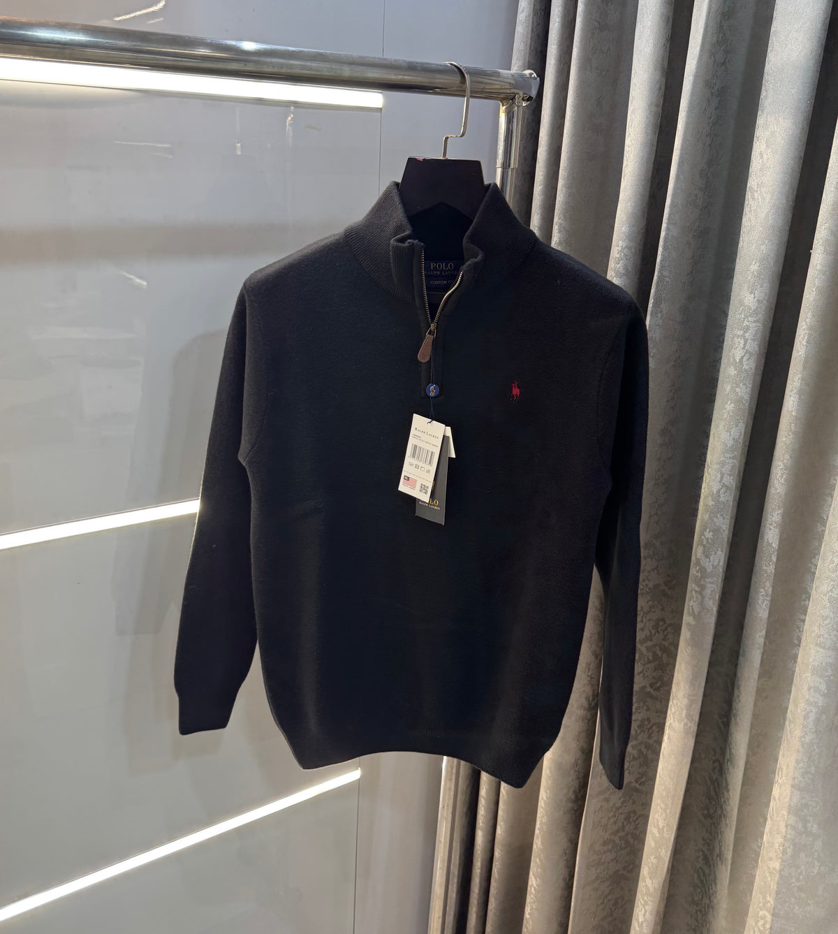 Ralph Lauren Black Lambs Wool Knitted Pull Over