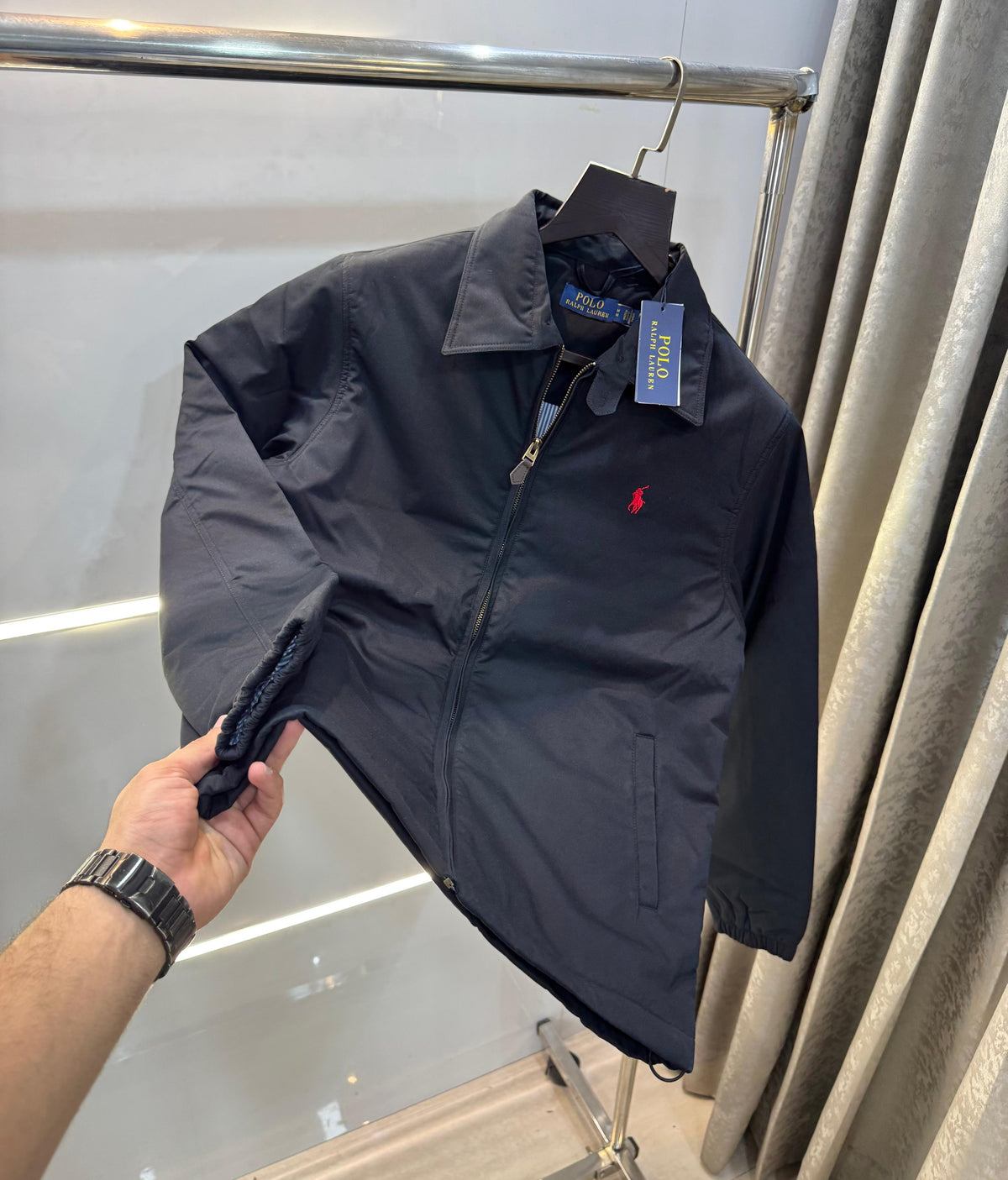 Ralph Lauren Black Imported Bomber Jacket