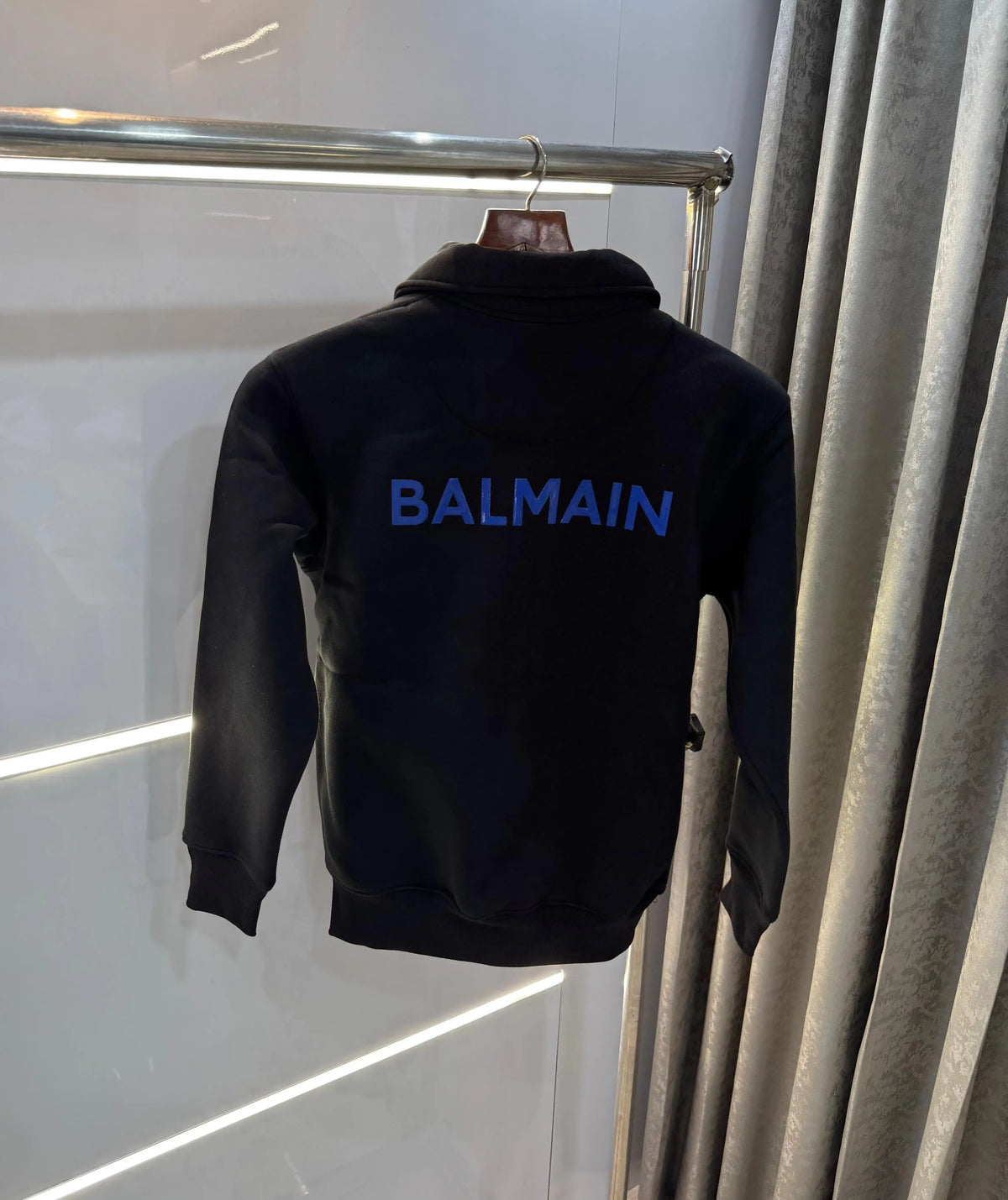Balmai n Paris black Blue Logo Imported Jacket