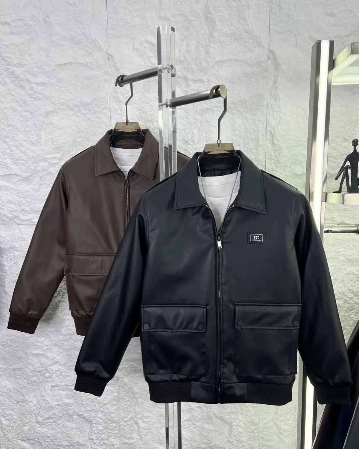 Dolce&gabban a wine imported leather Jacket