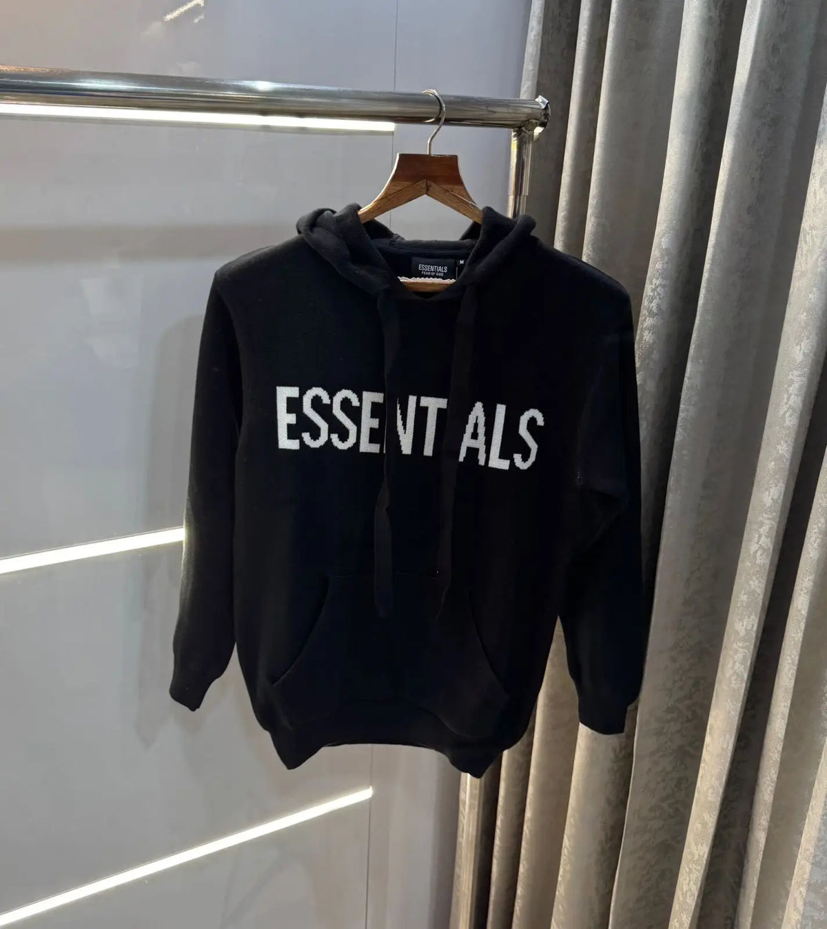 Essential Black Imported Knitted Hoodie