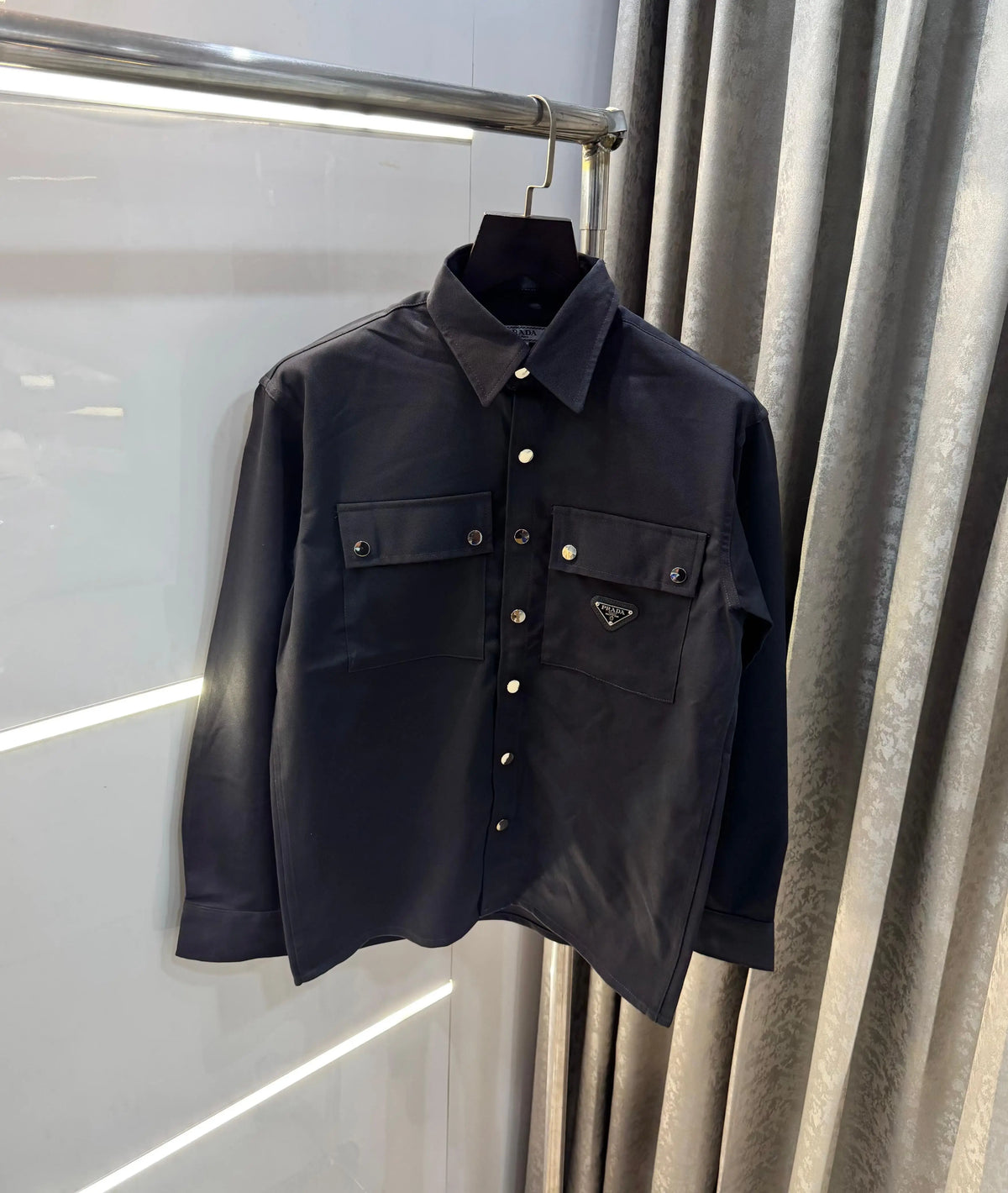 Prad a Milano Black Steel Logo Premium Shacket