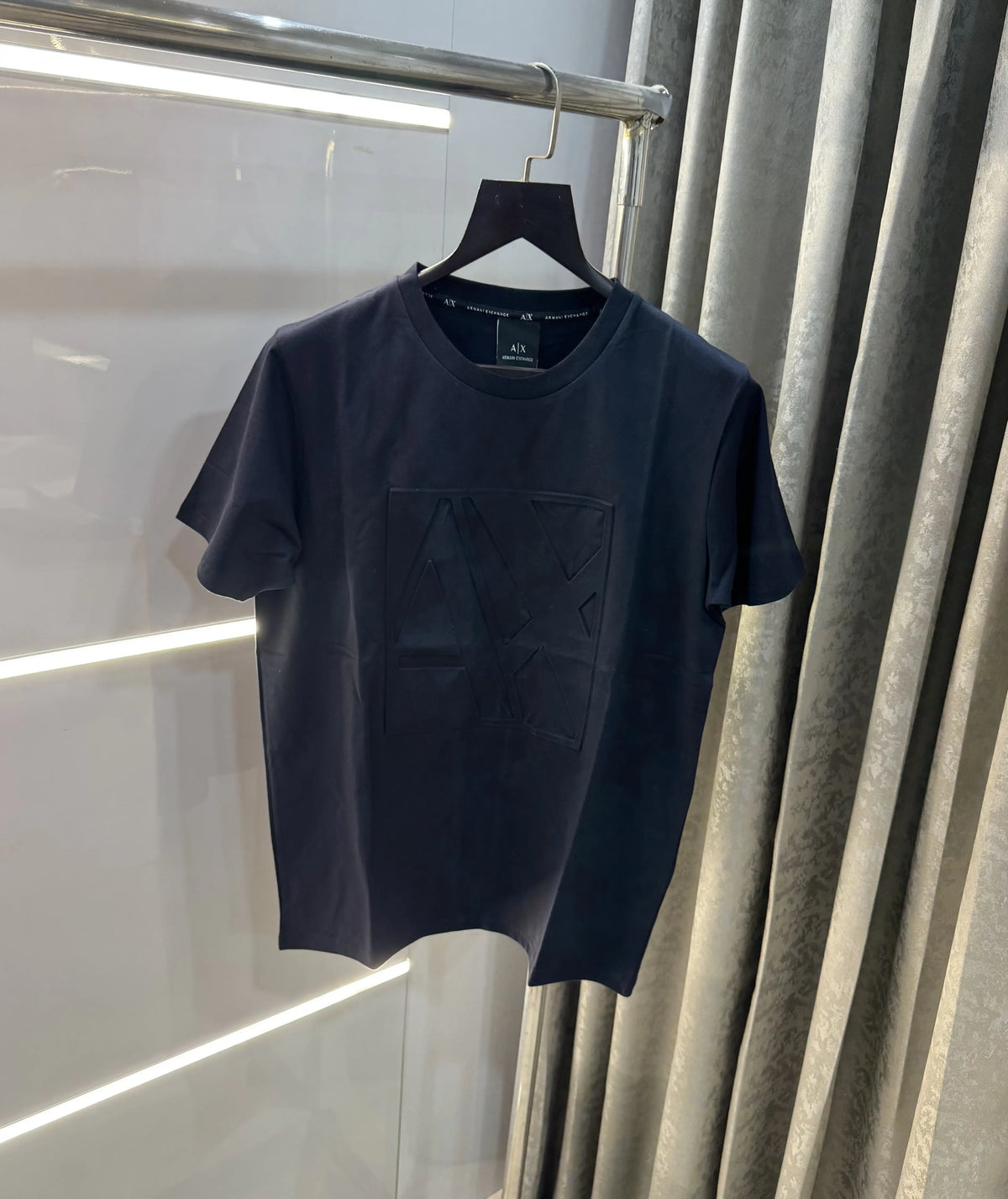Arman i Exchange Navy Blue Embossed Work Premium T-Shirt