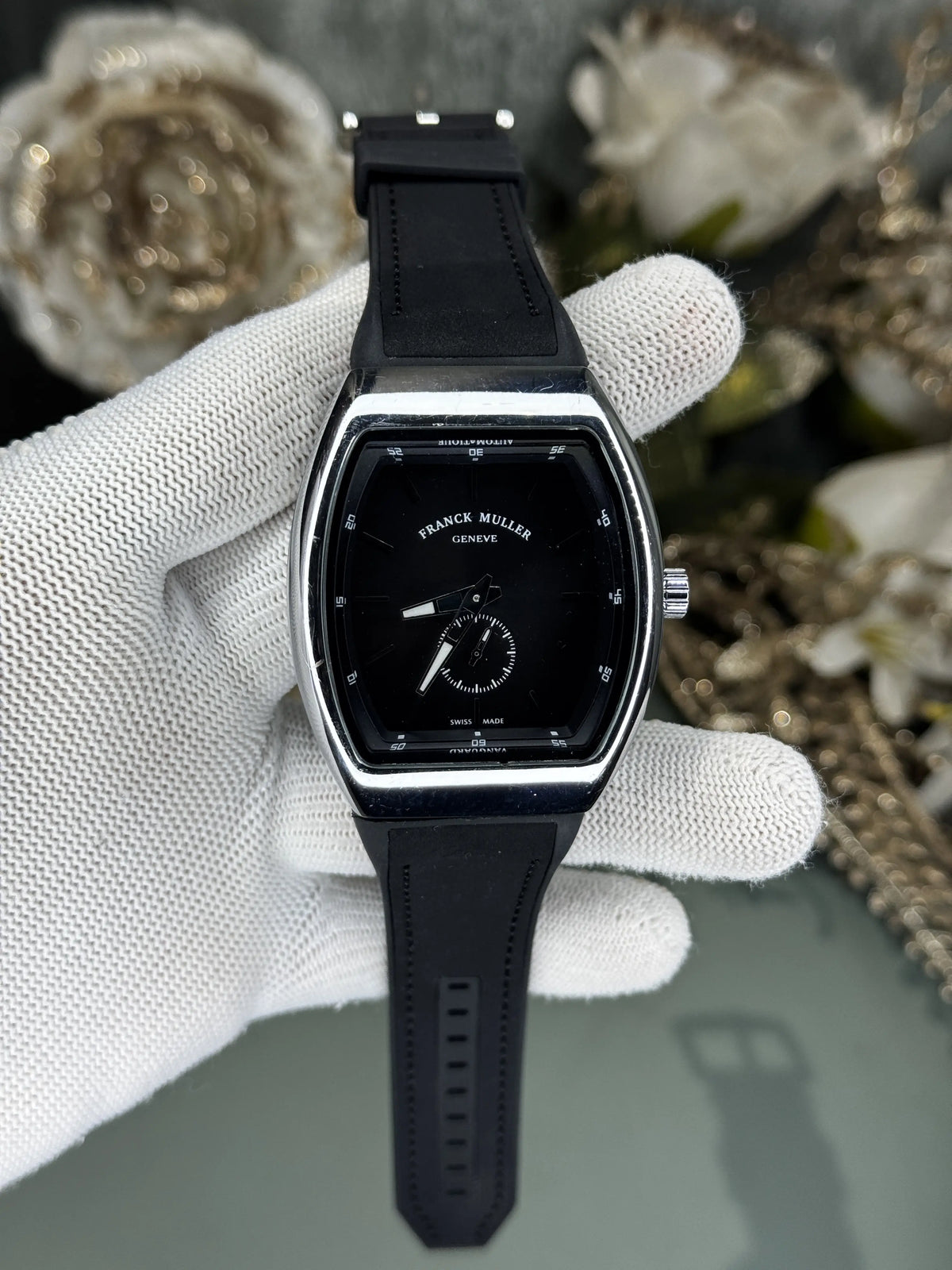 Frank Muller Vanguard Silver Black Premium Watch