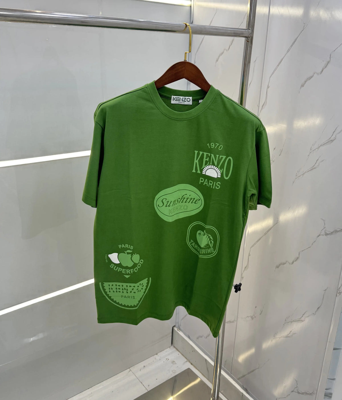 Kenzo Olive Printed Imported Oversized T-Shirt