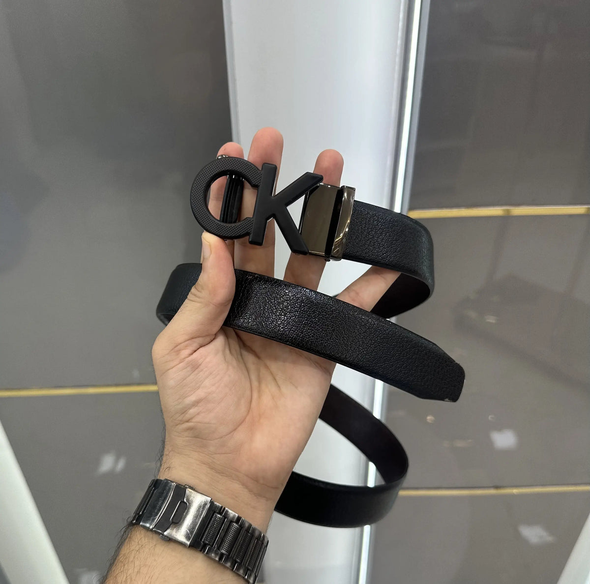 Calvin Klei n Premium Imported Belt Autolock Black ck880