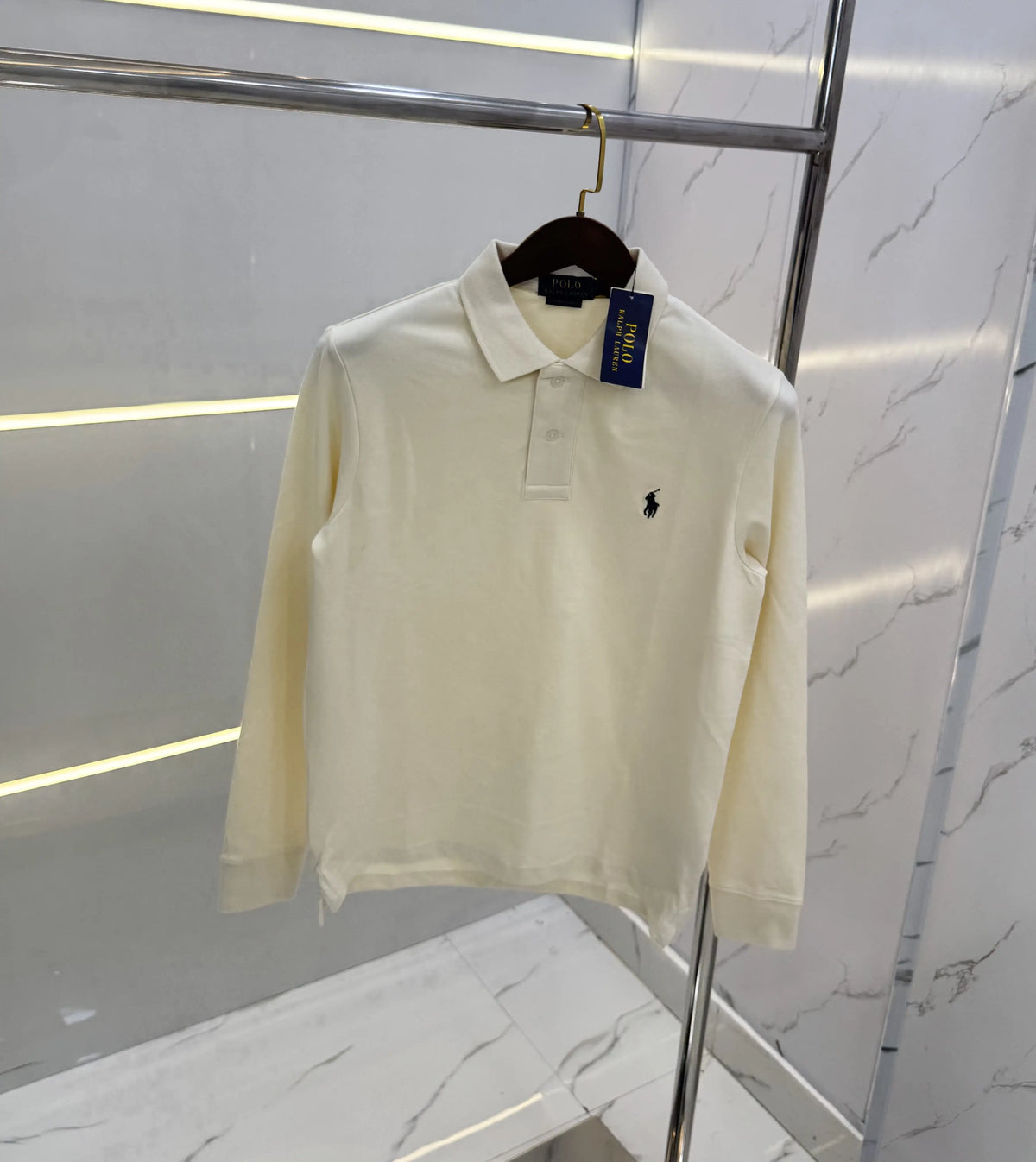 Ralph Laure n Cream Embroidery Logo Premium Full Sleeves Polo T-Shirt
