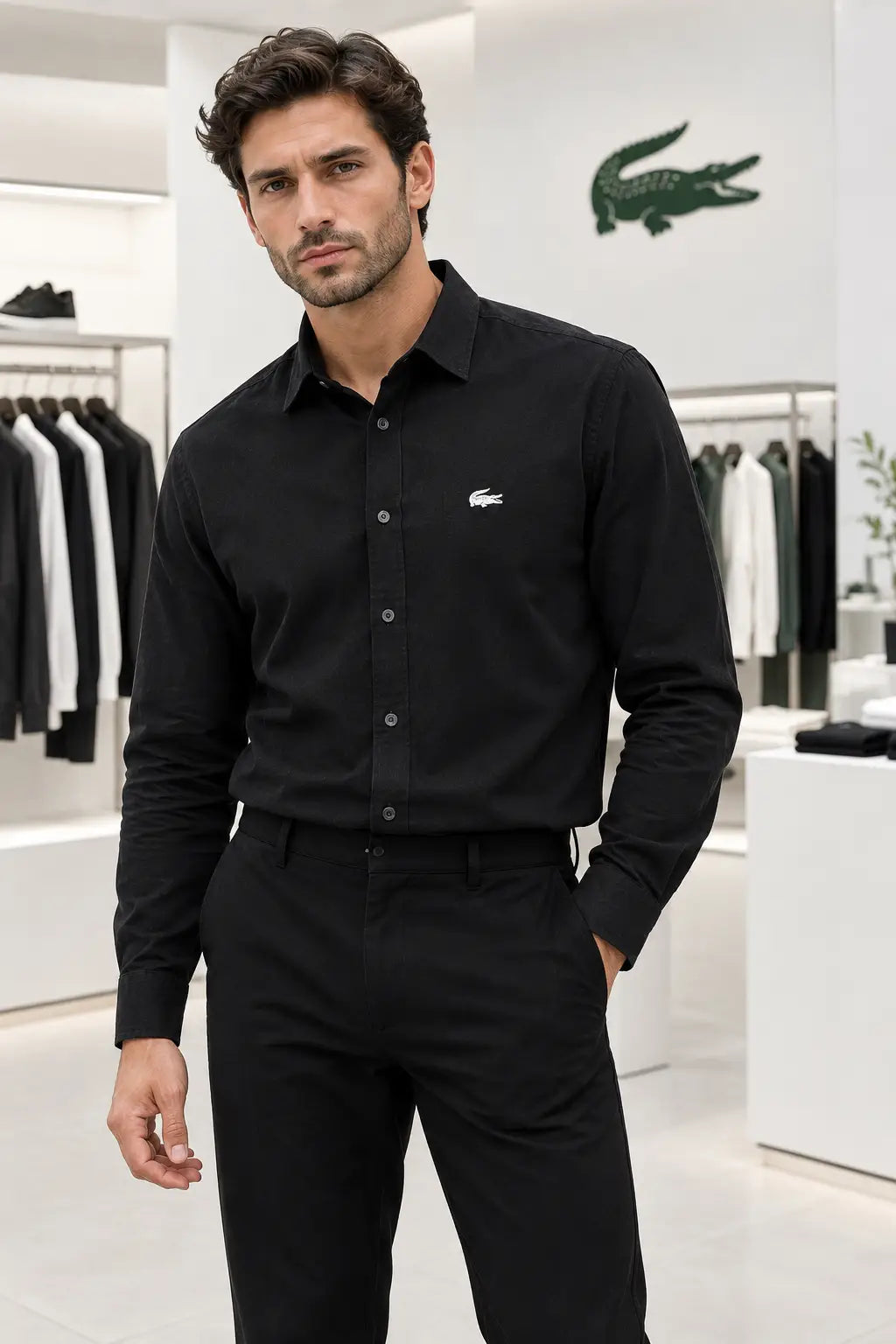Lacost e Black Embroidery Work Italian Imported Combo