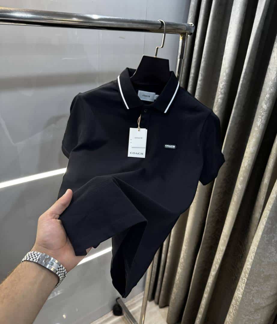Coac h Black Logo Work Imported Polo T-Shirt