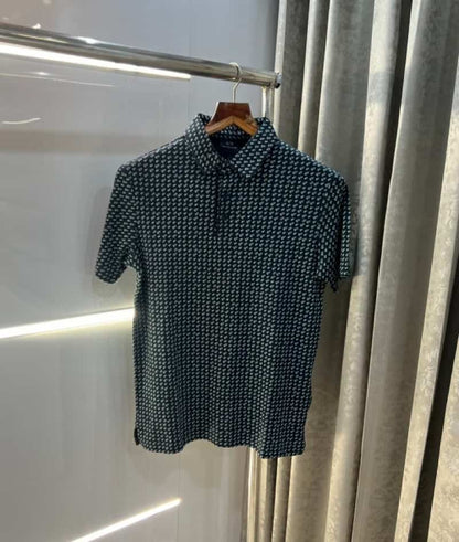 Arman i Exchange Navy All Over Printed Premium Polo T-Shirt