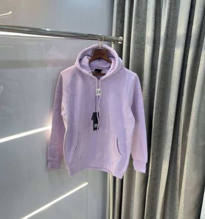 Adida s light purple embroidery logo premium classic hoodie