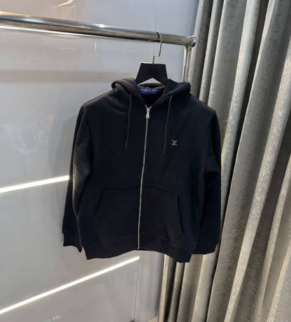 Louis  Vuitton  Black Logo Work Imported Jacket