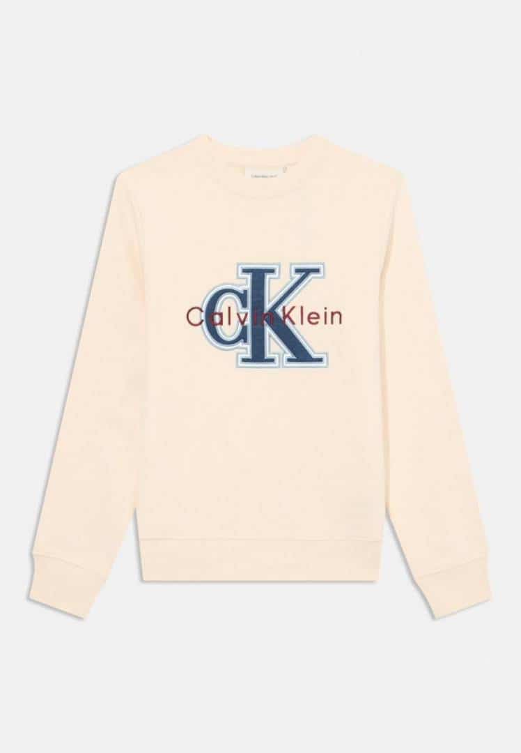 Calvin Klei n Cream Logo Work Premium Sweatshirt