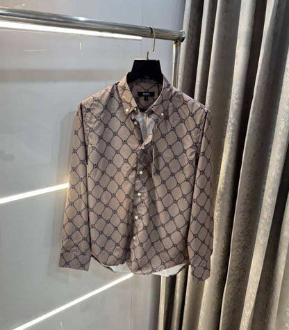 Hug o Boss  Brown MonogR4m Logo Premium Shirt