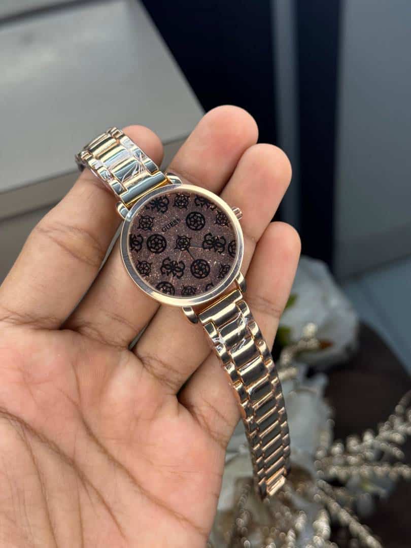 Gues s Sparkle Floral Copper Ladies Premium Watch