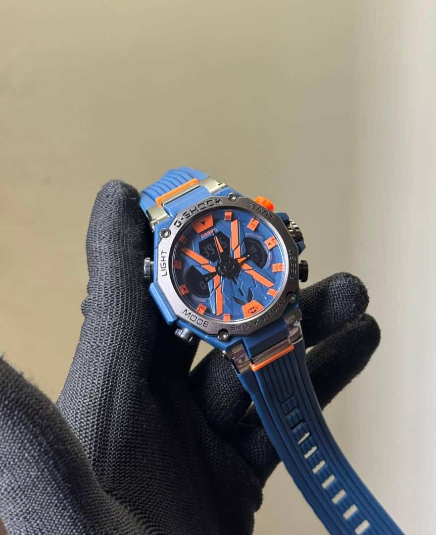 Gshock All Black Silicone Strap Analog With Digital Premium Watch