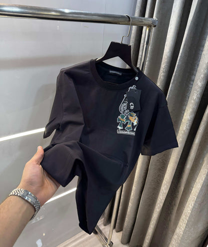 Chrome  Hearts Black Printed Imported Oversized T-Shirt