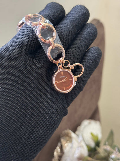 Chane L Bracelet Designer Copper Brown Dial Premium Watch
