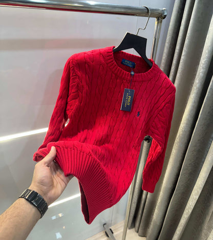 Ralp h Laure n red  Imported Knitted Pull Over