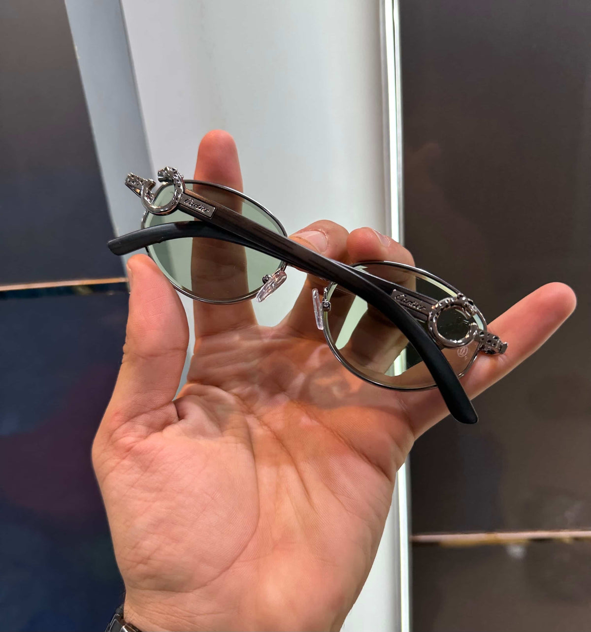 Cartie r Jaguar Silver Green Metal Premium Shades 647