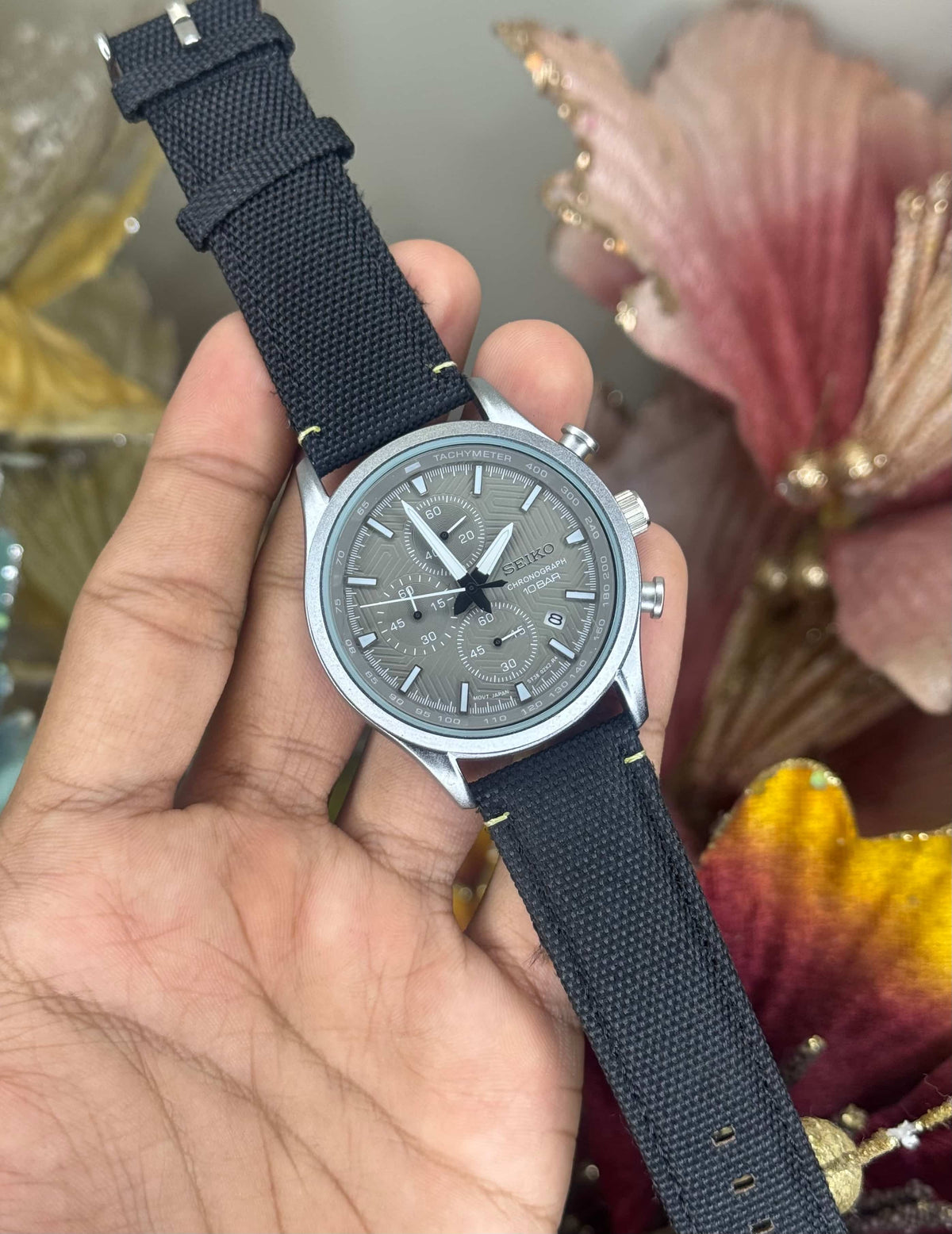 Seiko Chronograph Black Grey Chronograph Watch
