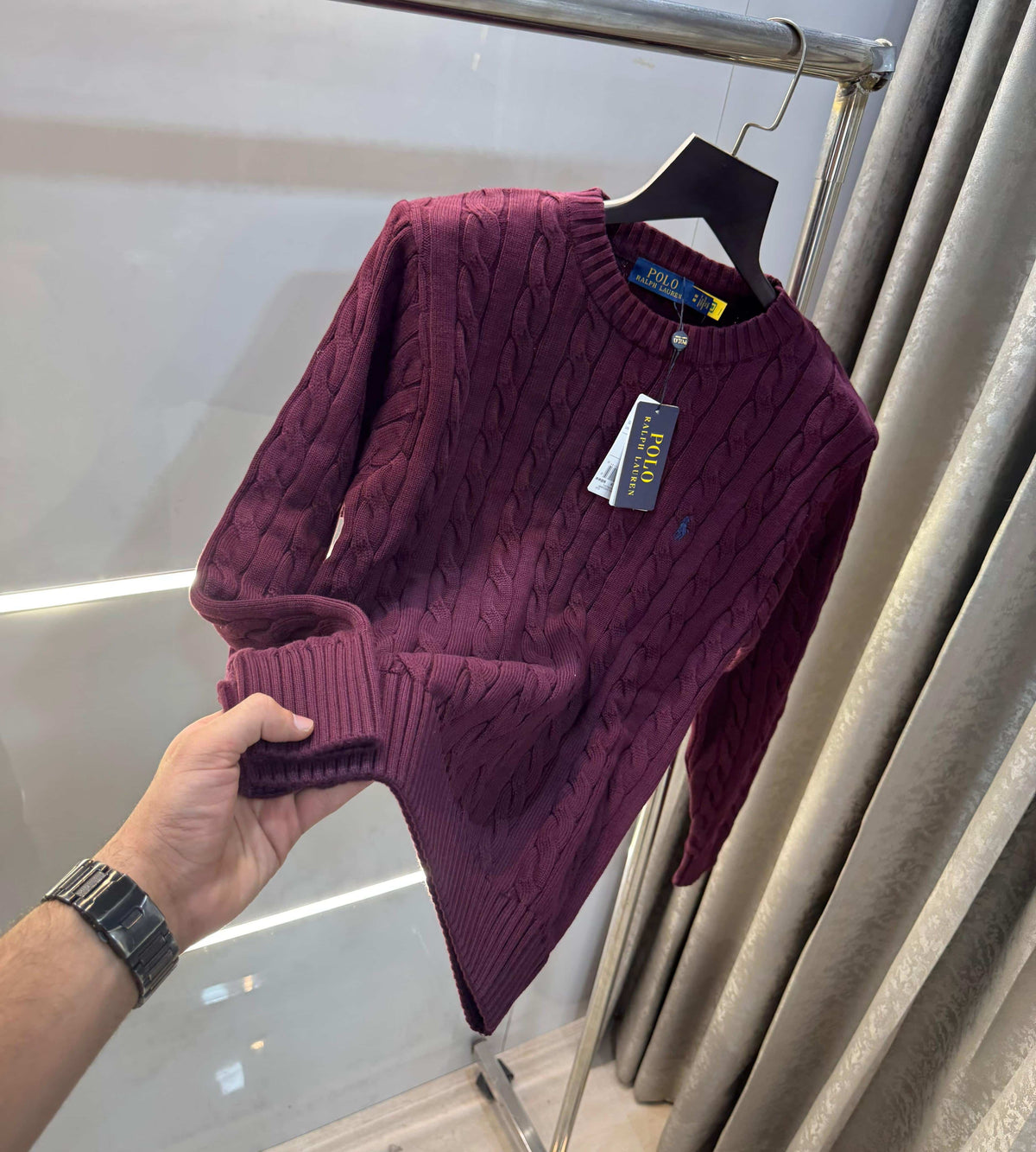 Ralp h Laure n wine embroidery Premium Sweatshirt