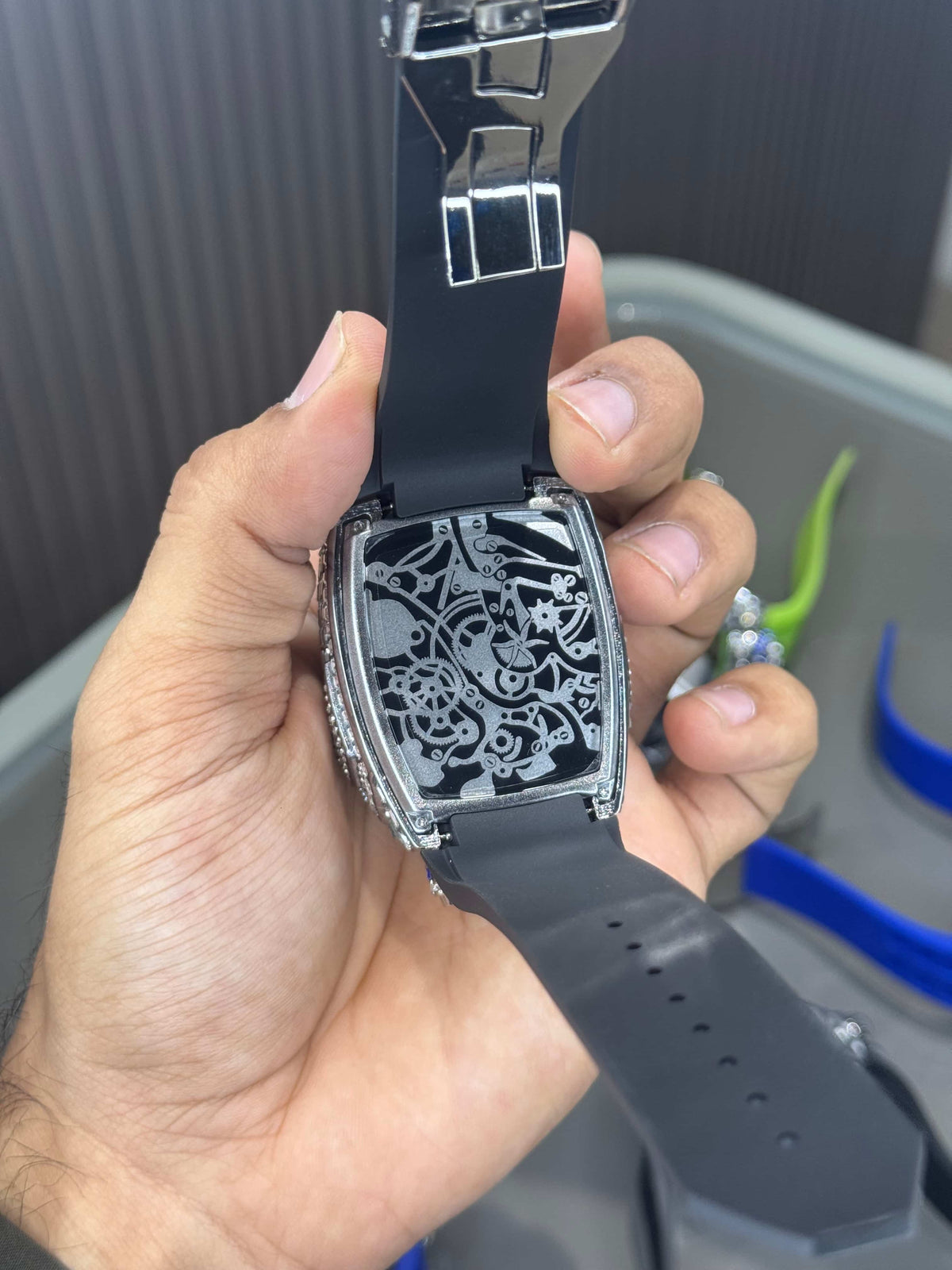 Jacob & Co. Bugatt i Silver Black Tourbillon Premium Quartz Watch