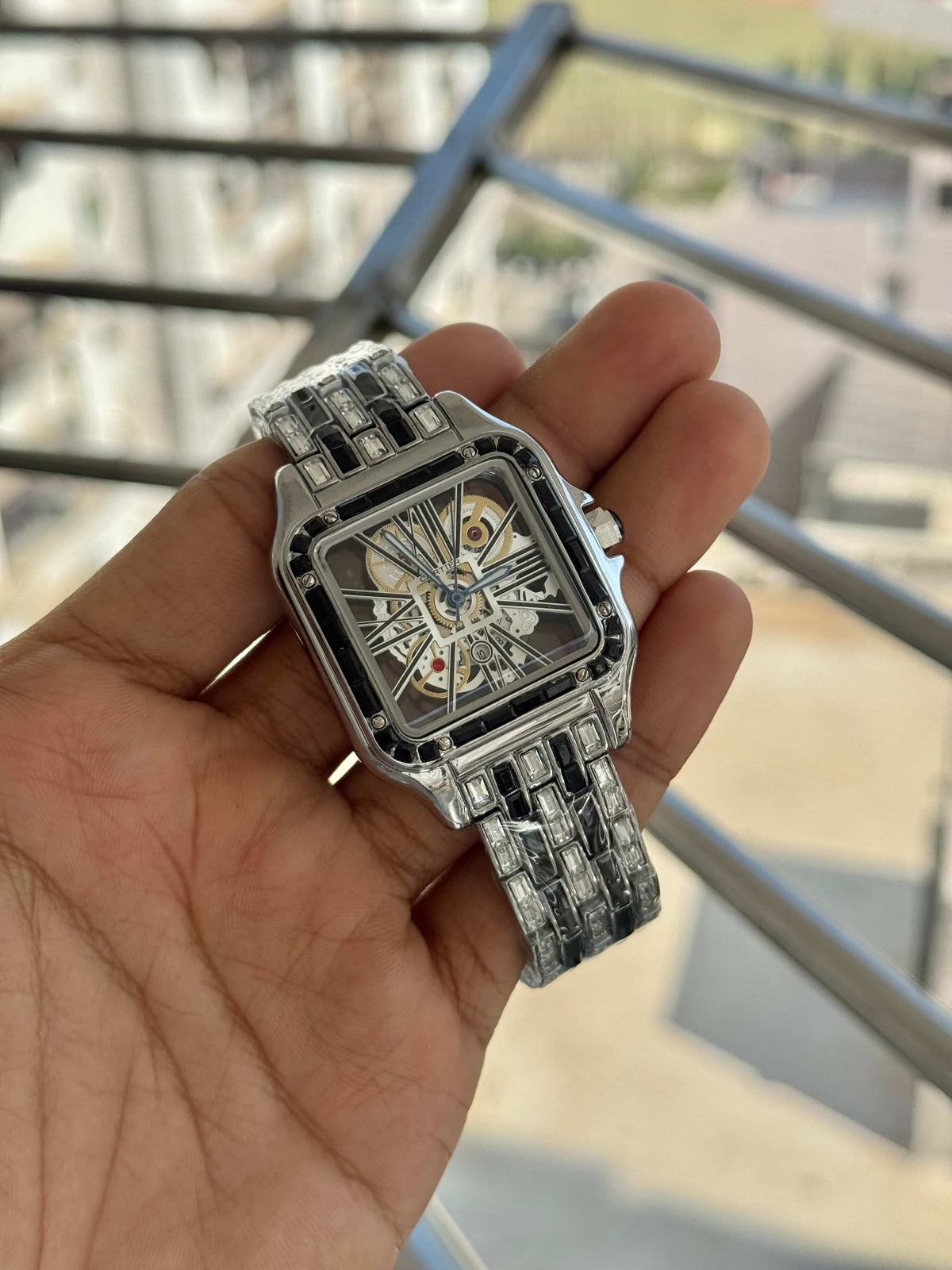 Cartie r Silver Black Diamond Premium Watch