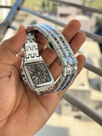 Cartie r Silver Black Diamond Premium Watch