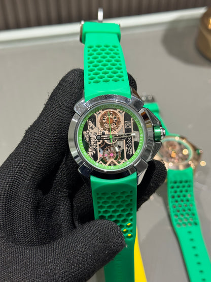 Jacob & Co. Silver Green CR7 Ronaldo Premium Quartz Watch