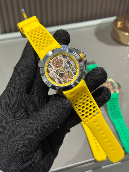 Jacob & Co. Silver Yellow Sweep CR7 Ronaldo Premium Quartz Watch