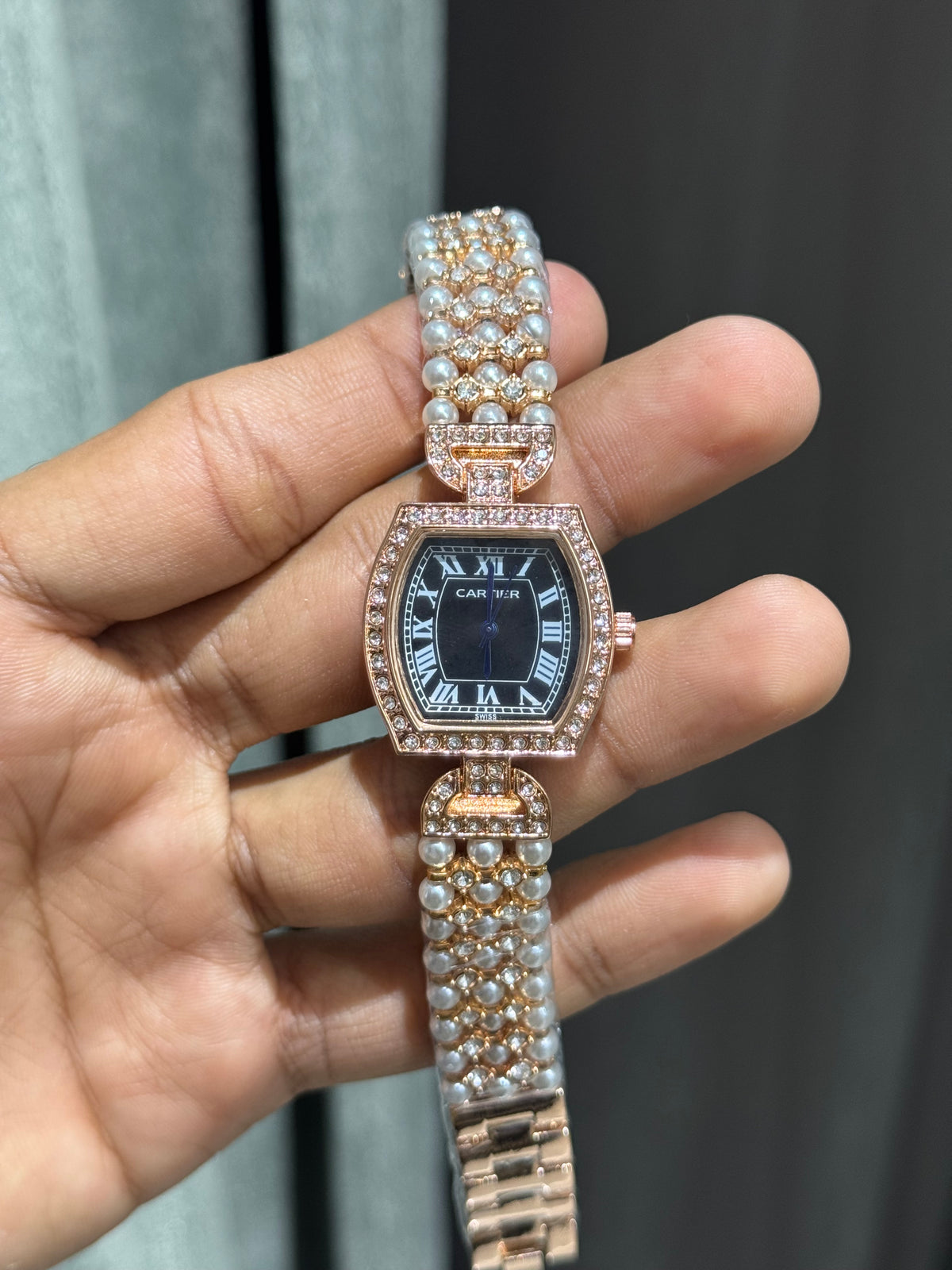 Cartie r Pearls Copper Black Premium Ladies Watch