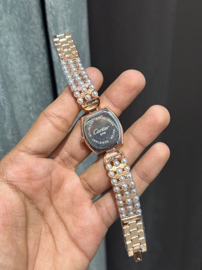 Cartie r Pearls Copper Black Premium Ladies Watch