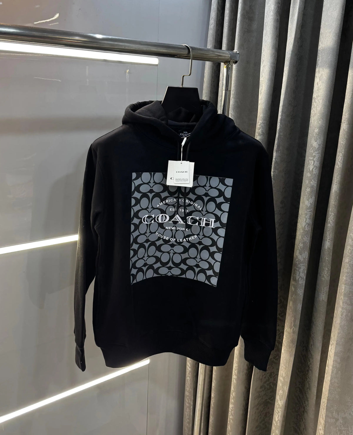 Coac h Black  MonogR..AM Printed Imported Hoodie