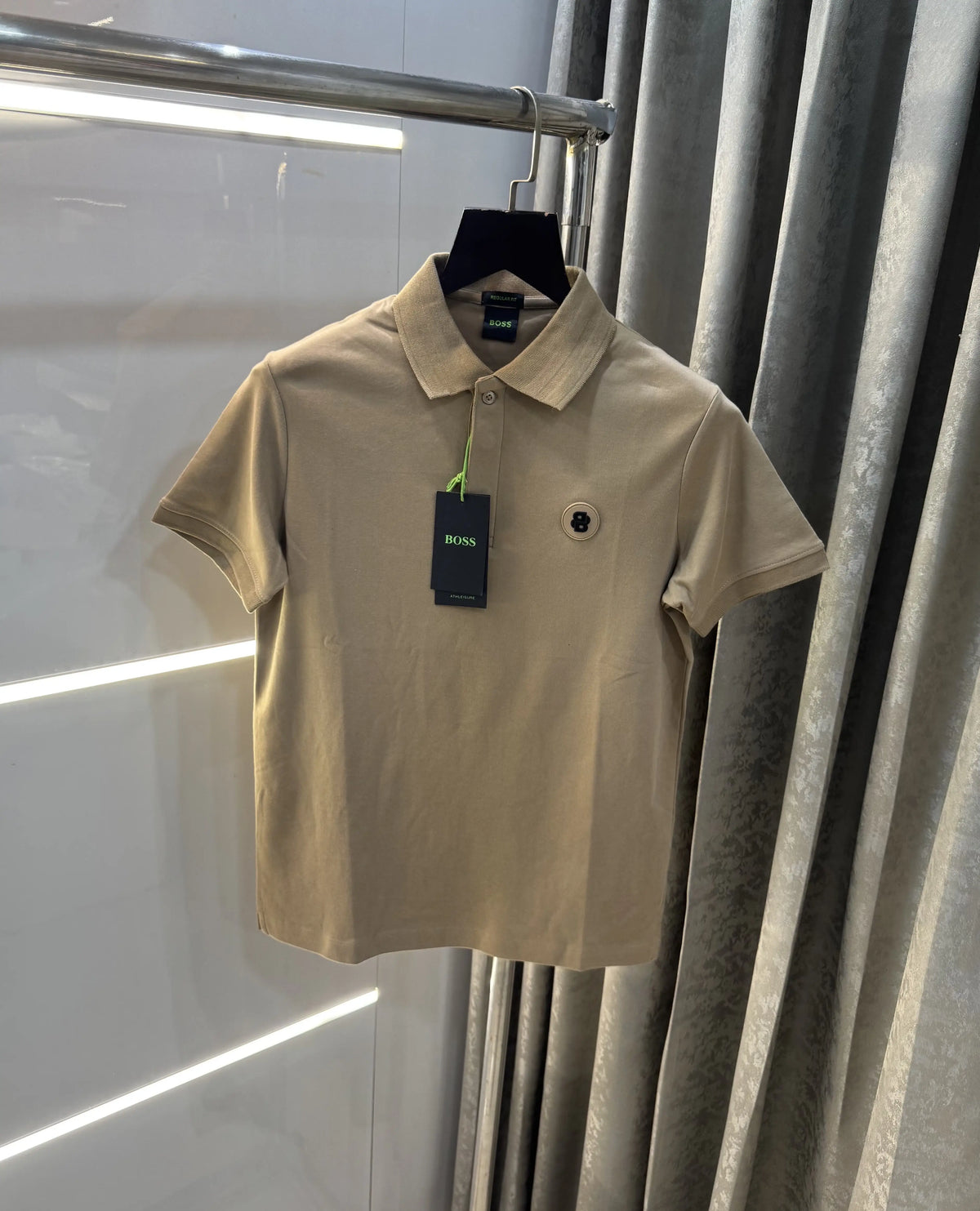 Hugo  Bos s Beige Premium Polo T-Shirt