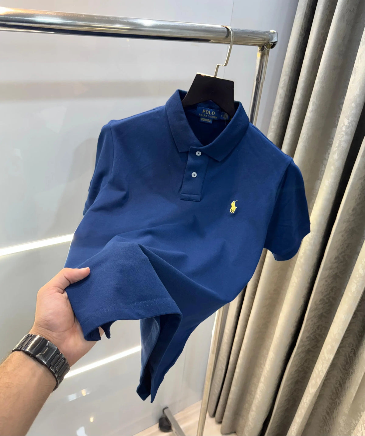 Ralph Laure P.Blue  logo Embroidery Logo Classic Polo T-Shirt