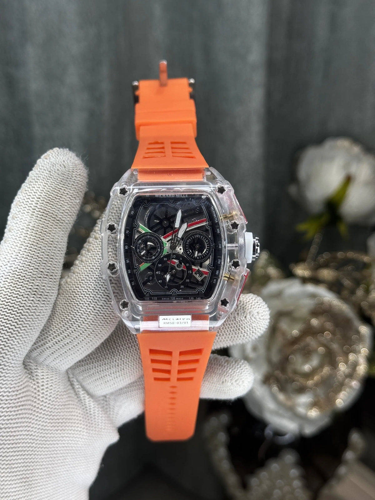 Richard Mille Mc Laren Orange Chronograph Premium Watch