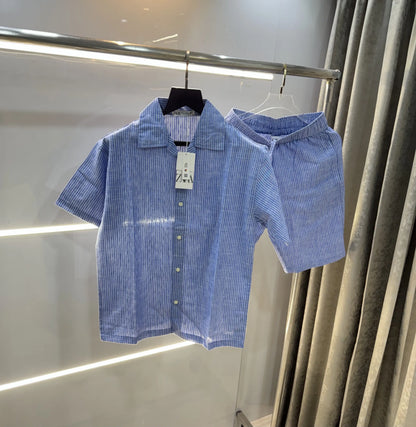 Zar a Sky Blue Premium Classic Linen Cord Set