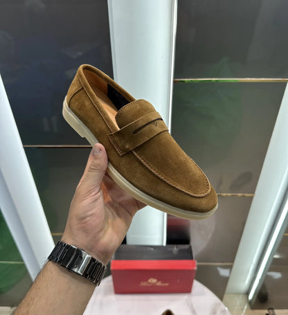 Loro Pian a Tan Suede Leather Premium Shoes