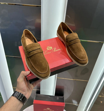 Loro Pian a Tan Suede Leather Premium Shoes