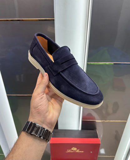 Loro Pian a Blue Suede Leather Premium Formal Shoes