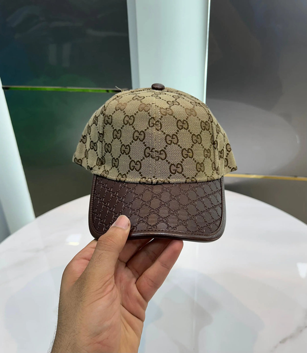 Gucc i Brown Monogram Imported Cap