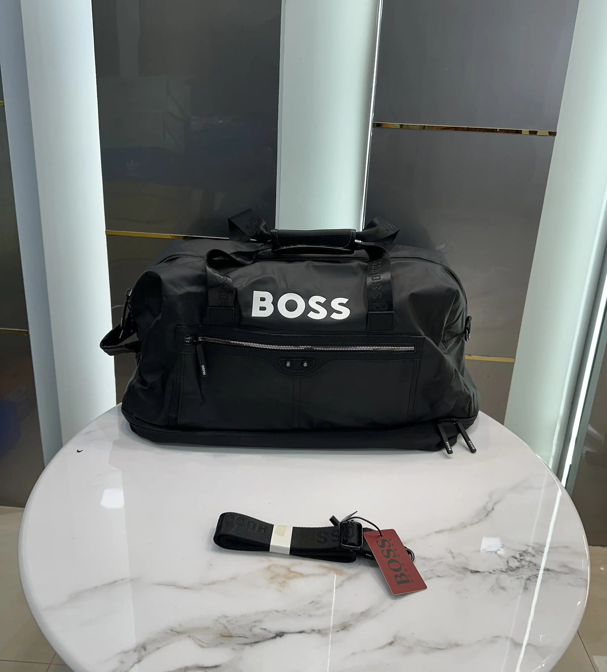 Hugo Bos s Bs16006 Black White Luxury Imported Duffel Bag