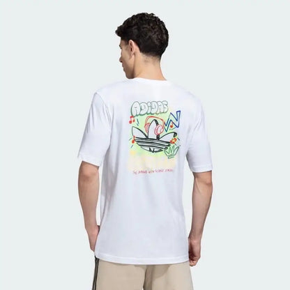 Adidas White Printed Premium Classic T-Shirt
