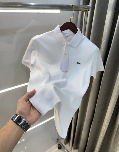Lacost e White Logo Work Premium Polo T-Shirt