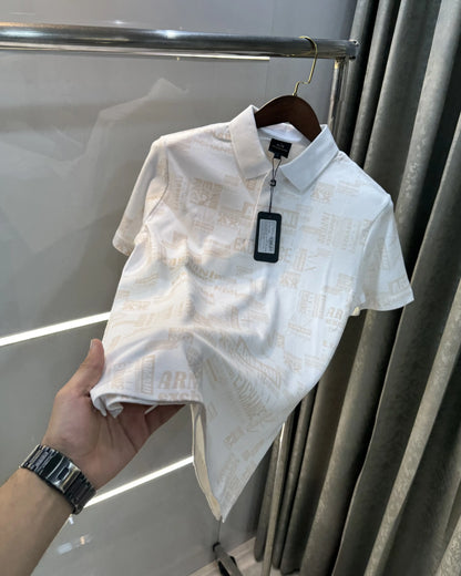 Arman i Exchange White Monogram Premium Polo T-Shirt